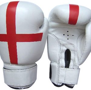 White wih UK Flag Boxing Gloves