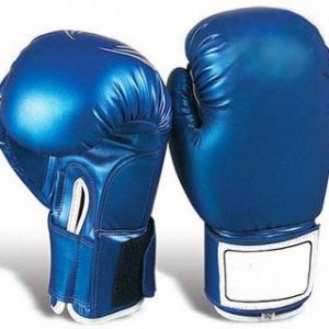 Blue Metalic Boxing Gloves