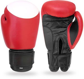 Red and Black with White printingBoxing Gloves