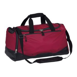 maroon duffle bag